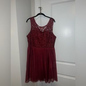 Forever 21 Plus Red Lace Dress